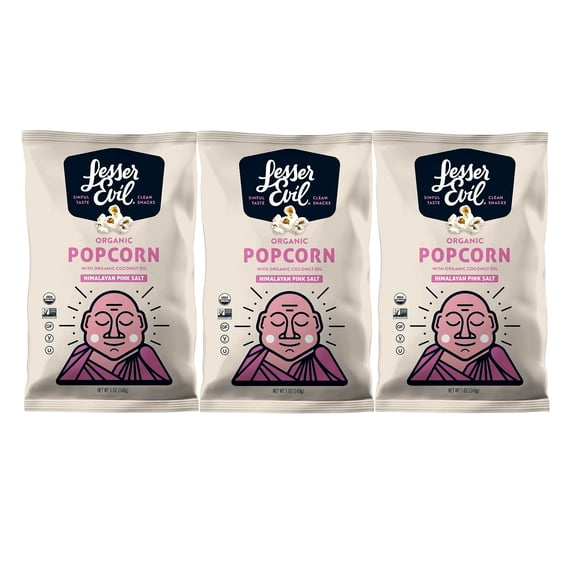 Lesser Evil, Buddha Bowl, Organic Popcorn, Himalayan, (Himalayan Pink Salt) 14 oz