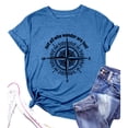 thumbnail image 2 of Trendfront Womens Summer Crew Neck Short Sleeve Tops Compass Navigation Graphic Print Tees Casual Fashion Style Apparel T-Shirts, 2 of 3