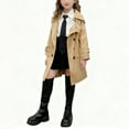 thumbnail image 4 of ATOGUTA Girls Trench Coat Double Breasted Classic Jacket Spring Fall Outwear Dress Coats With Pockets Size 3T-14 Khaki, 4 of 6