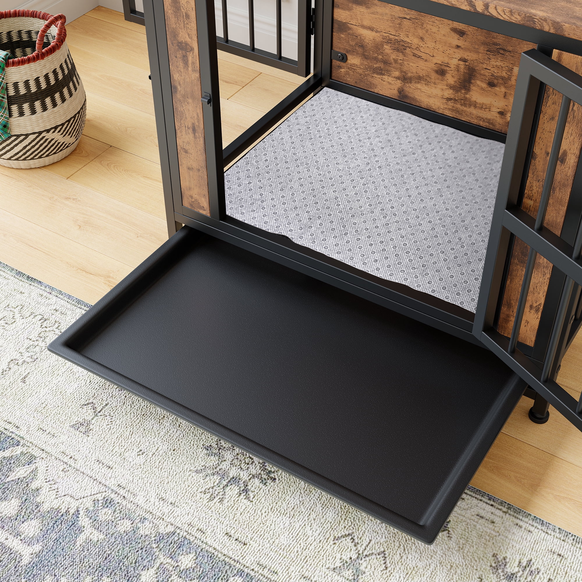ZephyPaws 28 Inch Dog Crate Furniture with Cushion for Small Dogs