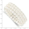 thumbnail image 3 of Fashion Bracelet Adjustable & Stretch Wrap Women's Pearl 19 mm in 6-7 White Button Freshwater Cultured and Glass Beaded 3-Row, 3 of 4