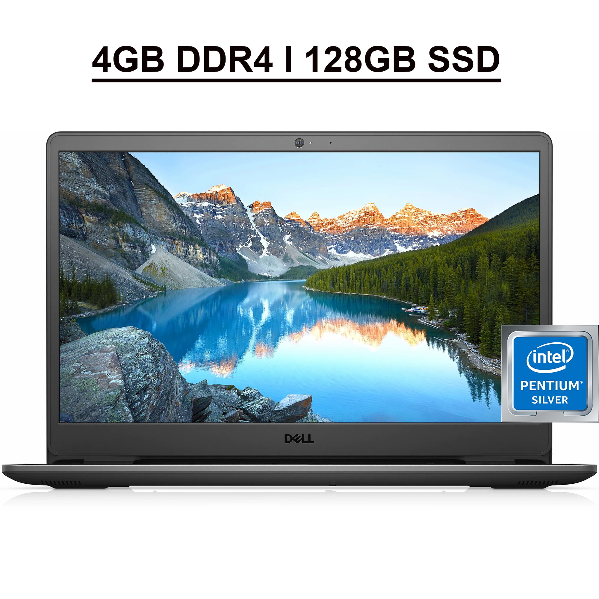 Dell Inspiron 3000 3502 15 Laptop 15.6” HD Narrow Border Display Intel Quad-Core Pentium Silver N5030 Processor 4GB DDR4 128GB SSD Intel UHD Graphics 605 USB-C WIFI5 HD Webcam Win10 Black