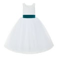 thumbnail image 2 of Ekidsbridal White Lace Back Tutu Tulle Flower Girl Dress Communion Baptism 212noFT 3, 2 of 3
