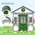 thumbnail image 5 of Outsunny Playhouse for Kids Outdoor, Wooden Playhouse with Doors, Windows, Planter Pots and Boxes for Toddlers 3-8 Years, Backyard, White, 5 of 11