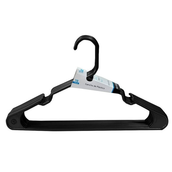 10 Ganchos Mainstays de plástico negro
