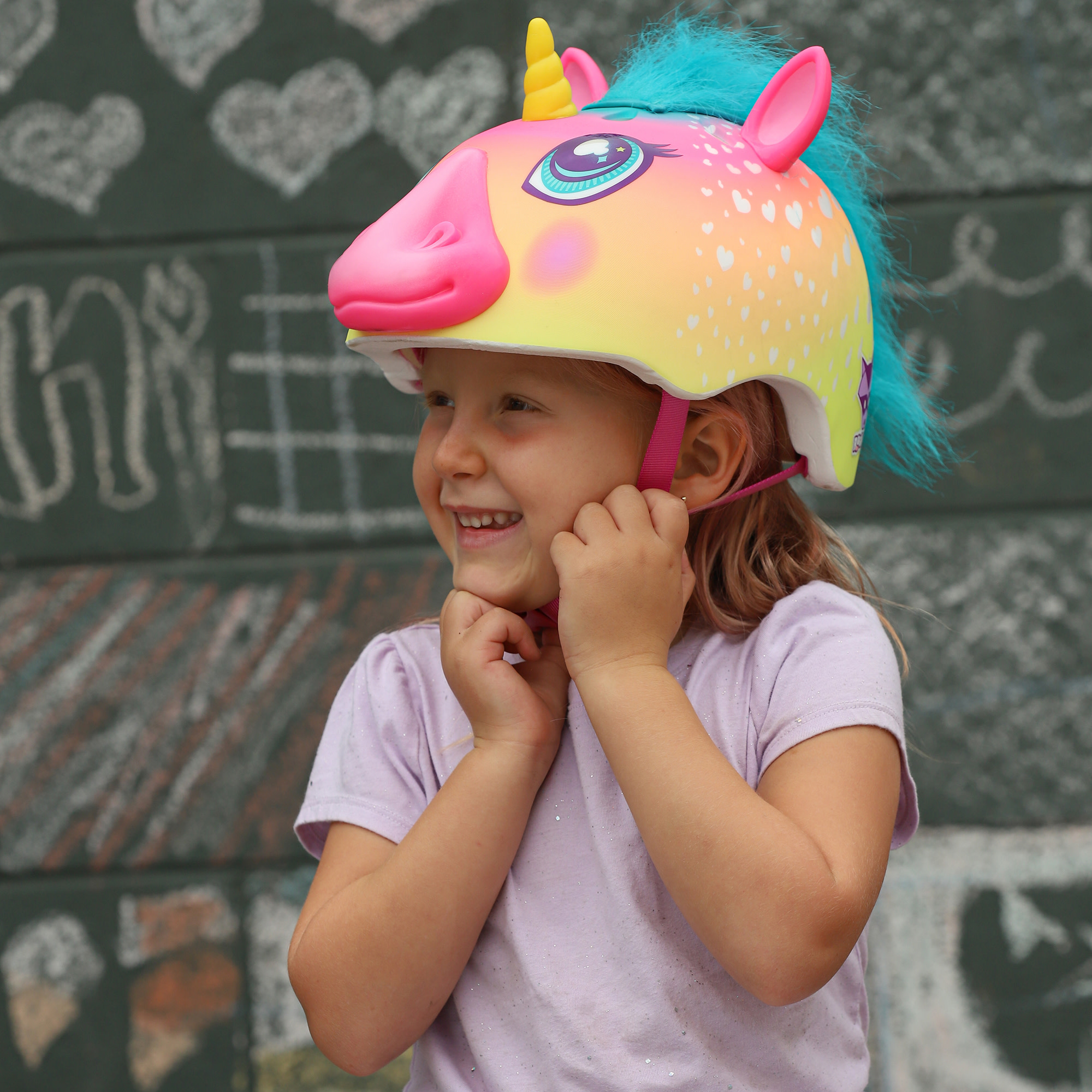 Raskullz Super Rainbow Unicorn Hair Bike Helmet photo 7