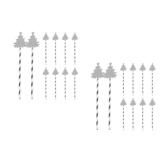 Masteelf 50 pcs Creative Drinking Straws Christmas Tree Honeycomb Straws Party Favors Creative Drinking Straw Christmas Drinking Straw