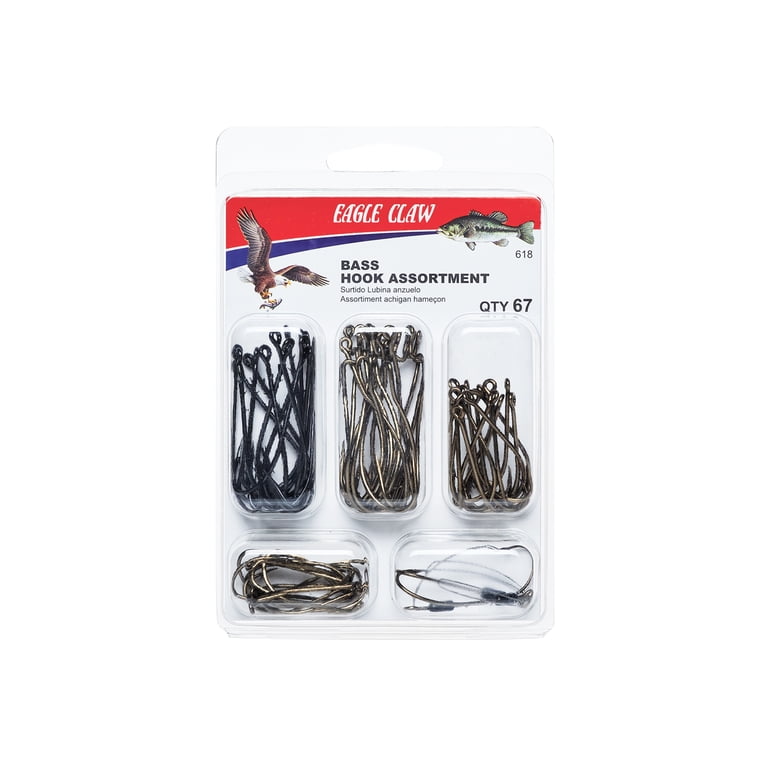bass fishing hooks walmart Afmivs Worm for Hooks, 110pcs Bass Hooks Fishing, 6 Sizes Fishing Hooks Freshwater, Eagle Claw Hooks #1 1/0 2/0 3/0 4/0 5/0 Black High Carbon Steel with Portable Plastic Box : Sports & Outdoors you can definitely increase the chance of catching fish Largemouth Bass Hooks