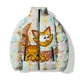 thumbnail image 3 of Chaqueta de invierno para hombre, chaqueta con estampado de gatito, ropa para hombre, abrigo informal de algodón para hombre, chaquetas de calle Harajuku, parka, abrigos fríos, 3 of 5