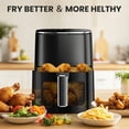 thumbnail image 2 of EDX Air Fryer,6 Qt Compact & Large with 400F for Crispy, Electric Multifunctional Cooker with Digital LED, Black, 2 of 9