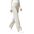 thumbnail image 3 of Womens Quick Dry Casual Pants, Straight Leg Elastic Waist Stretch Breathable Athletic Trousers, Walking Hiking Jogging Fitness Sports Wear | VerBelle,Beige L, 3 of 7