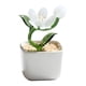 thumbnail image 2 of Flores artificiales en maceta, planta en maceta, decoración del hogar, figura decorativa de vidrio, flores artificiales para escritorio, estantería, baño, 2 of 8