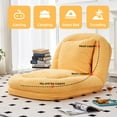 thumbnail image 2 of Folding Sofa Chair with 5 Adjustable Positions Plush Floor Lounge Chair for Gaming, Meditation and Relaxation (Yellow), 2 of 9