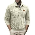 thumbnail image 2 of Bxsruta Shirts for Men, Men's Casual Button Half-Cardigan Long Sleeve Flip Collar Shirt, 2 of 8