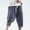 Gray, variant on Men's Linen Harem Capri Pants Loose Fit Cropped Trouser Drawstring Elastic Waist Casual Summer Beach Yoga Trousers Gray L