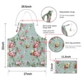 thumbnail image 7 of Pioneer Flower Floral Print Pattern Apron-Garden Aprons for Women with Pockets-Cotton Linen Waterproof Kitchen Cooking Gardening Aprons Adjustable for Kitchen,Cooking,BBQ and Salon 33x27 Inch, 7 of 7