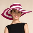thumbnail image 2 of ibiyuan Sun Hats For Women Ponytail Hole,Womens Summer Sun Hat Wide Brim Straw Beach Hat Casual Outdoor Striped Design Perfect, 2 of 4