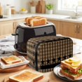 thumbnail image 3 of Toaster Cover 4 Slice, Brown Black Plaid Dustproof Bakeware Oven Protector with Top Hook, Vintage Rustic Star Buffalo Check Waterproof Small Kitchen Appliance Toasters Dust Cover, 12"x11"x8", 3 of 9