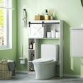 thumbnail image 2 of Patiojoy Freestanding Over The Toilet Storage Cabinet Bathroom Cabinet with Sliding Barn Door & Storage Shelves White, 2 of 10