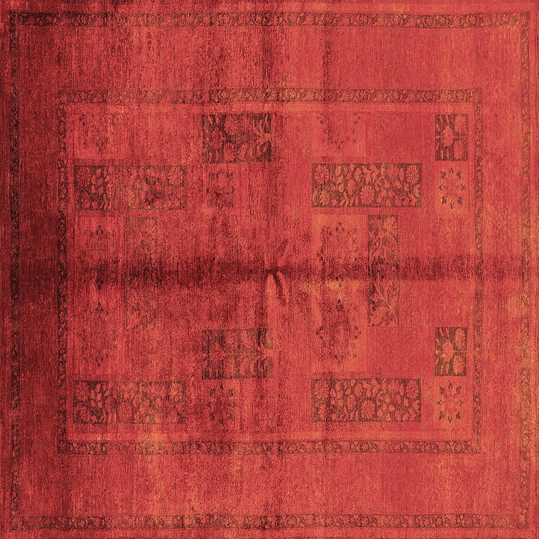Ahgly Company Indoor Square Oriental Brown Industrial Area Rugs, 3 ...