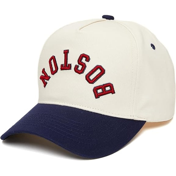 Boston Embroidered Hat, Classic Adjustable Baseball Cap with Retro Arched Lettering, Stylish Casual Headwear for Everyday Outfits, Sports, Travel, Streetwear, Unique Gift Idea for Men and Women