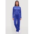 thumbnail image 2 of Women's Velour Zip Front Hooded Sweatshirt, 2 of 4