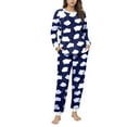 thumbnail image 2 of Vibrex Womens Pajama Sets, Fashion Women's Casual Round- Neck Print Long-Sleeved Top Long Pocket Pants Set Breathable Pajamas, 2 of 6