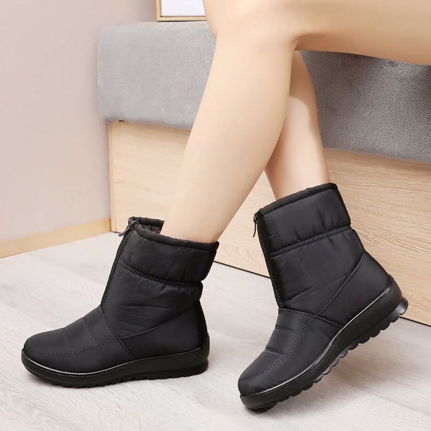 Zapatos de algodón de invierno, botas de nieve para mujer, botas cortas, impermeables, antideslizantes, para mujeres de mediana edad y mayores, además de zapatos de madre acolchados de terciopelo