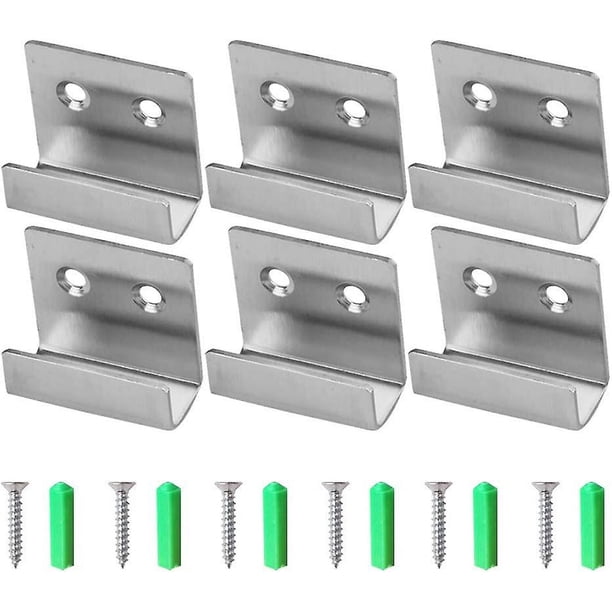 Convenientes 6 piezas para colgar cuadros, pintura, espejo, ganchos, perchas entrelazadas de acero inoxidable, ganchos para marcos de fotos con 12 tornillos y 12 palos, tamaño L (sil