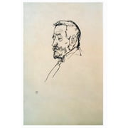 EGON SCHIELE Portrait of Heinrich Benesch 19.5 x 13.5 Lithograph 1968 Expressionism Black  White Man