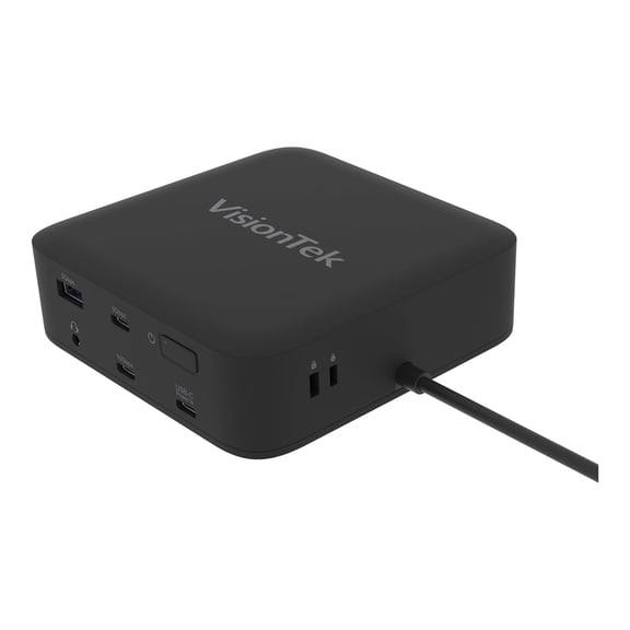 VisionTek VT1200DL Docking Station - for Notebook, Laptop, Desktop - Power Passthrough - USB Type A, USB Type C - 2 Displays Supported - 4K, 4K @ 60Hz, 4K UHD - 3840 x 2160 - 5 x USB Ports - 3 x US...