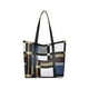 thumbnail image 2 of Bolso Tote de Gran Capacidad para Mujer – Bolso de Mano y Hombro de PVC con Diseño de Lattice, Tote Versátil para Trabajo y Uso Diario, 38x26x12cm, Azul Naranja Gris., 2 of 6