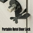 thumbnail image 2 of Keyza Travel Door Lock, Keyza Door Lock, Adjustable Portable Door Stopper Lock Stainless Steel, Portable Door Locks for Travel, Anti-Theft for Safety Privacy Hotel Home (black 1p), 2 of 9