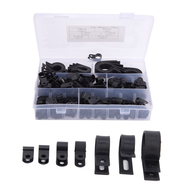 RType Cable Clamp, Cable Clip, 200PCs Portable Fix The Cables Wire