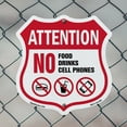 thumbnail image 5 of Property Shield Sign No Food No Drinks No Cell Phone (2 Pack) 18 inch X 18 inch Shield Shaped Commercial Grade Plastic Signs Weather Resistant, UV Protected for Workplace Made in the, 5 of 7