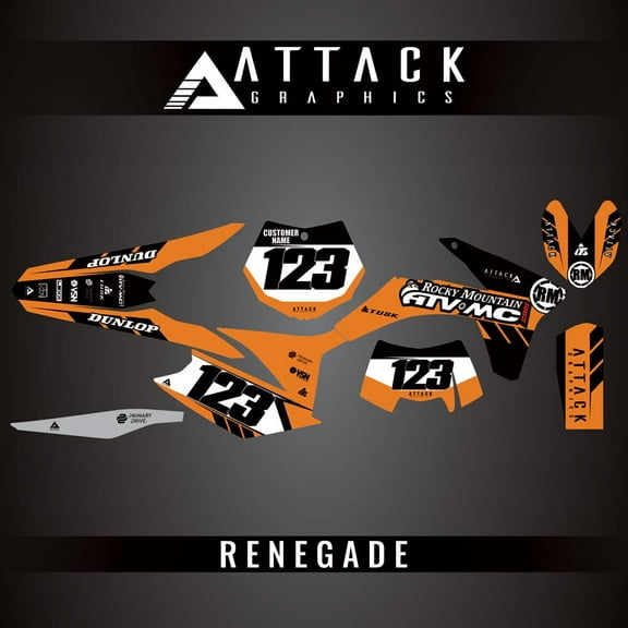 Attack Graphics Custom Renegade Complete Bike Graphics Kit for KTM 500 EXC 2013