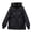 Black, variant on Winter Down Coat, Thickened Padded, Hooded, Pockets, Zipper Closure with Drawstring, Windproof Heat Retention, Daily Cold Weather Outwear, Cotton Jacket