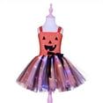 thumbnail image 4 of Mikilon Girls Halloween Dress Size 1-8 Years Kids Performance Sleeveless Tulle Dress Solid Color Graphic Bow Tied Dresses, 4 of 8