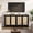 Black, variant on 61.4" 4-Door Sideboard Buffet Cabinet with Natural Rattan, Boho Storage Cabinet, Entryway Console Table & Coffee Bar Station for Dining Room, Living Room, Oak