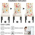 thumbnail image 6 of Easter Chair Cover Set of 6,High Stretch Removable Washable Chair Seat Protector Cover for Easter Decoration-Easter Theme Decor with Colourful Bunny, 6 of 6