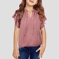 thumbnail image 2 of adviicd Hauts pour Filles T-Shirts à Manches Courtes Mignons Graphiques Col Rond Imprimé Été Rose,L, 2 of 5