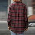 thumbnail image 5 of Lmueinov Plaid Flannel Shirts for Women Casual Loose Long Sleeve Shacket Jacket Womens Plaid Button Down Shirt Top, 5 of 8