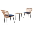 thumbnail image 3 of SAFAVIEH Outdoor Collection Prenza 3-Piece Lounger Set Natural/Navy, 3 of 8