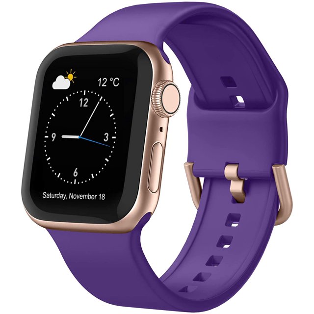 Correa deportiva compatible con correas de Apple Watch de 49 mm, 45 mm, 44 mm, 42 mm, 41 mm, 40 mm, 38 mm, correa de repuesto de silicona suave con cierre clásico para iWatch Series 9 Ultra SE 8 7 6 5