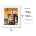 thumbnail image 2 of Greece - Ancient Greek Column Corinthian Style - Vintage Travel Poster by David Klein c.1959 - Fine Art Rolled Canvas Print 11in x 14in, 2 of 4