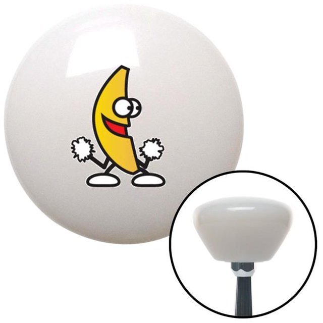 Bouton de Changement de Vitesse Rétro Blanc Banane avec M16 x 1.5 Insert Levier de Vitesses Automatique Manuel