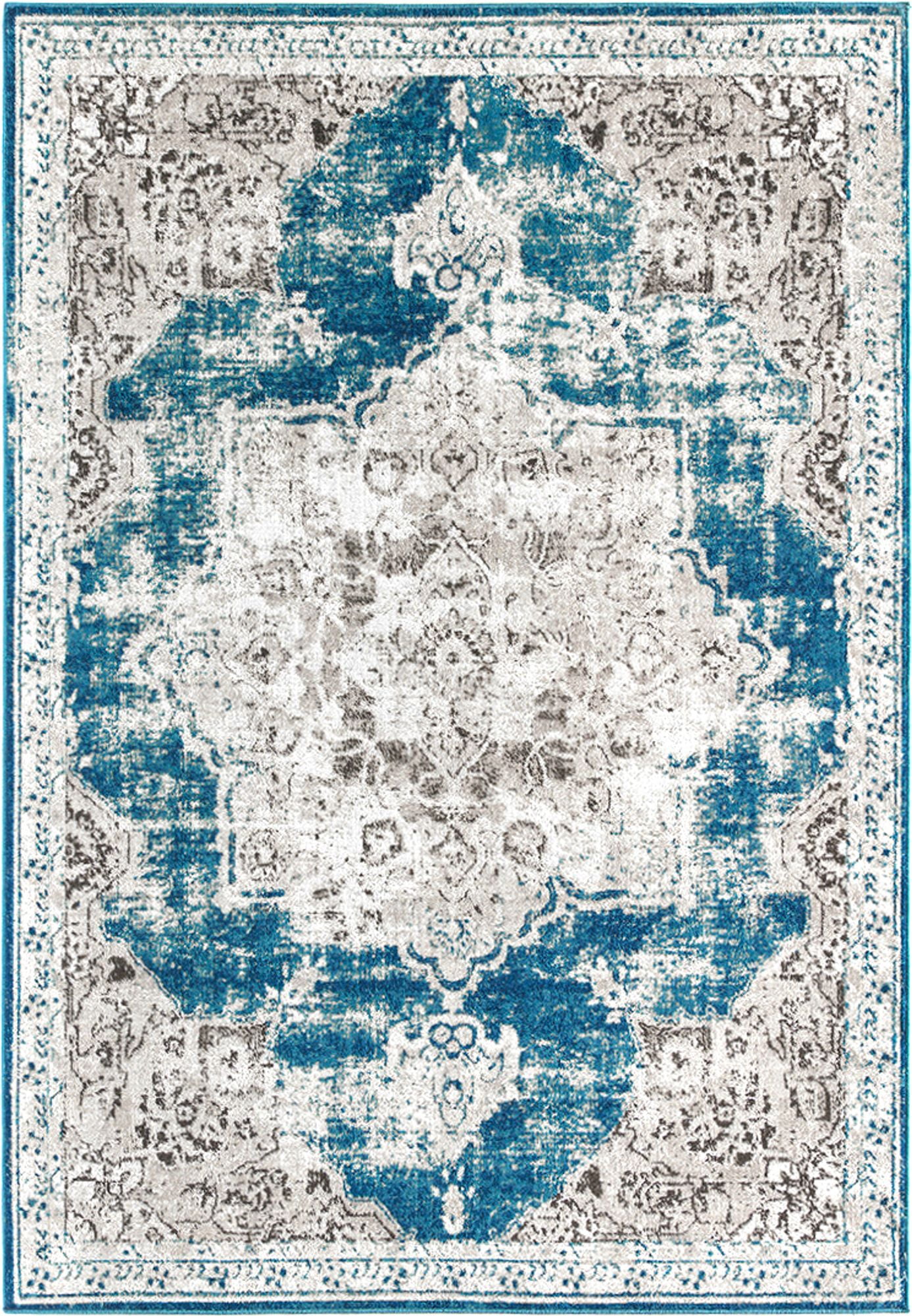 Rugs America Assent HW20A Avalon Teal Transitional Vintage Blue Area Rug, 2'6"x4'