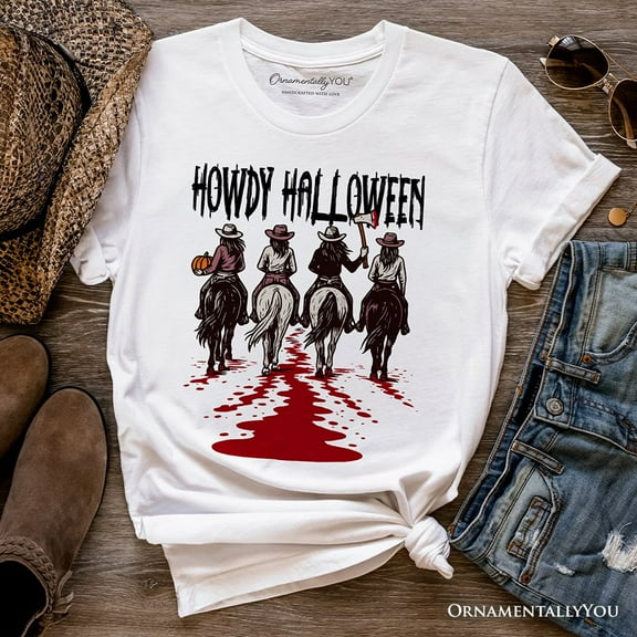 Howdy Halloween Cowgirl Women T-Shirt, Empowered Western Spooky Tee