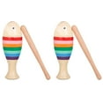 thumbnail image 1 of MasteelfCA 2 Sets Orff Instruments Wood Percussion Instruments Fish Shaped Woodblock Toys, 1 of 8