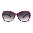 thumbnail image 2 of Womens Floral Jewel Hinge Dimensional Bevel Cut Butterfly Sunglasses Purple - Smoke, 2 of 4